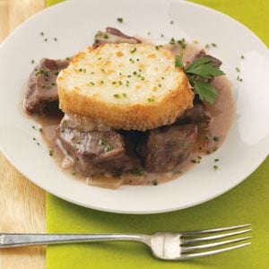 Beef Tips & Caramelized Onion Casserole