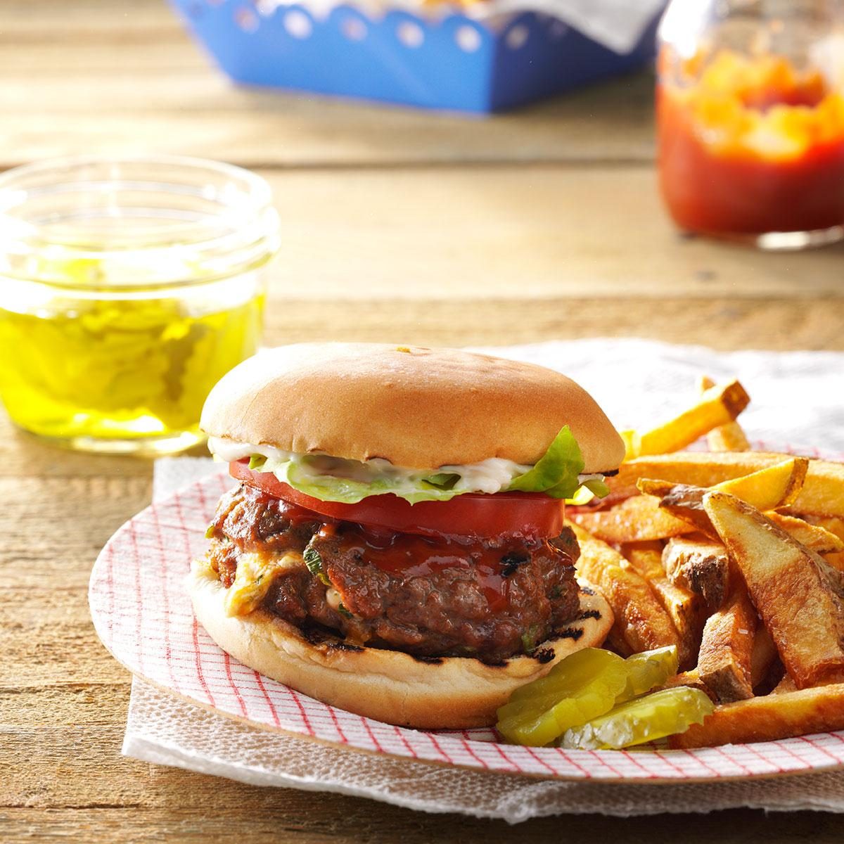 Herb & Cheese-Stuffed Burgers