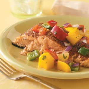 Salmon with Caribbean Salsa