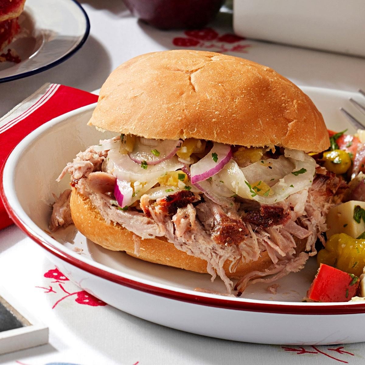 Grilled Shredded Pork Sandwiches