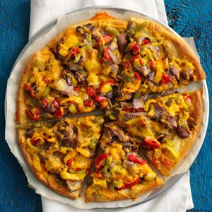 Fast Philly Cheesesteak Pizza