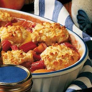 Rhubarb Peach Cobbler