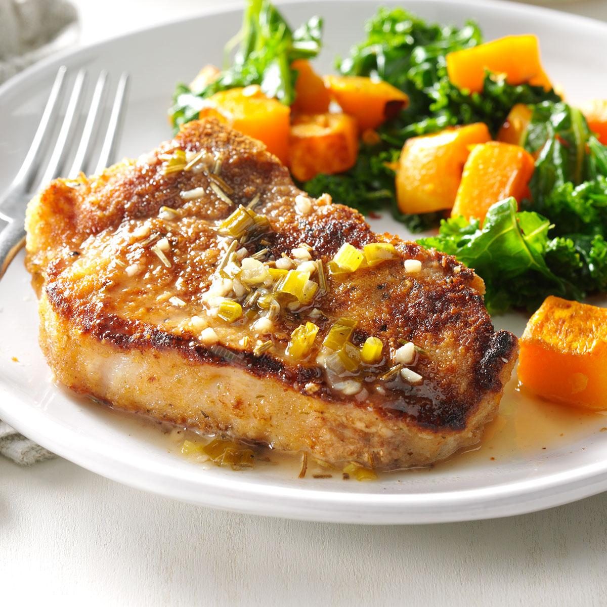 Chardonnay Pork Chops Recipe | Taste of Home