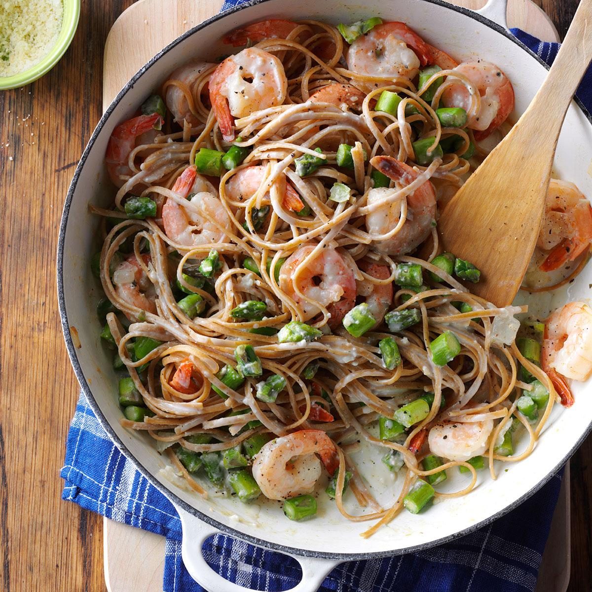 April 1: Asparagus Shrimp Linguine