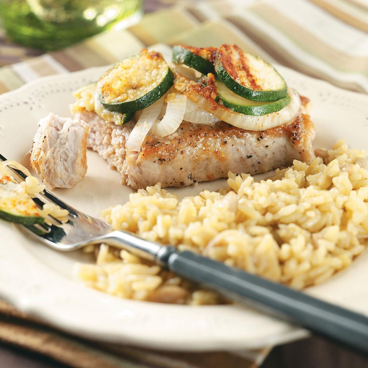 Skillet Pork Chops with Zucchini