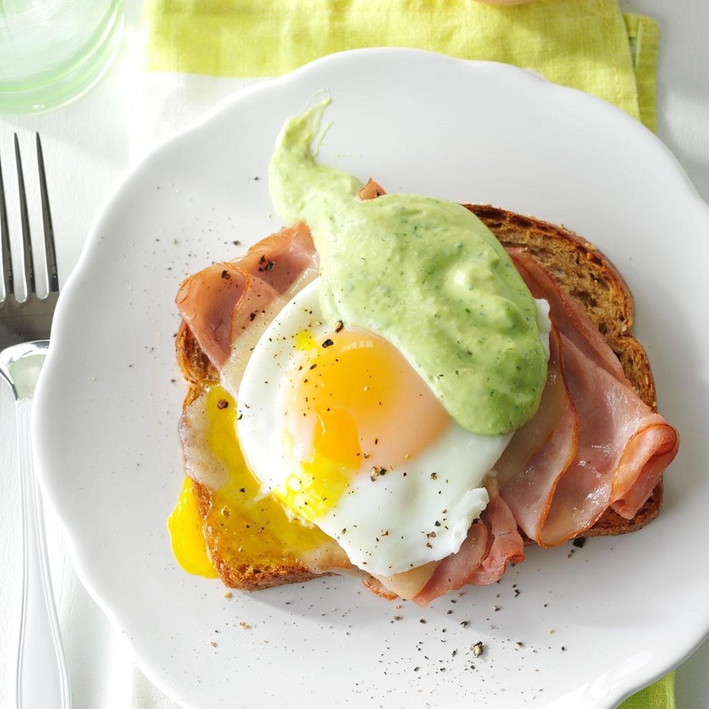 Southwestern Eggs Benedict with Avocado Sauce