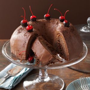 Chocolate-Cherry Brownie Cake