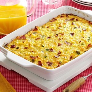 Cheesy Hash Brown Egg Casserole with Bacon