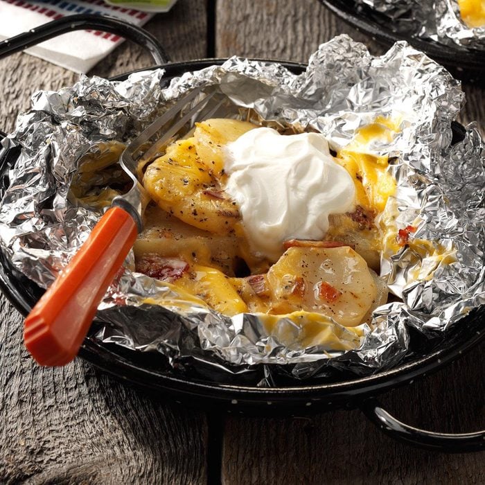 Cheese-Topped Potatoes in Foil