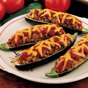 Meat Loaf Stuffed Zucchini