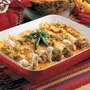 Beef and Bean Green Chile Burritos