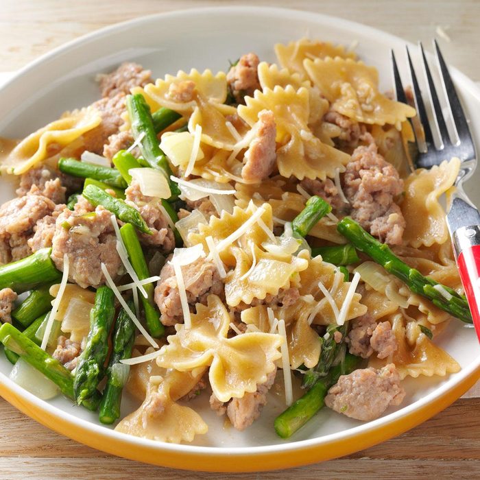 Bow Ties with Sausage & Asparagus