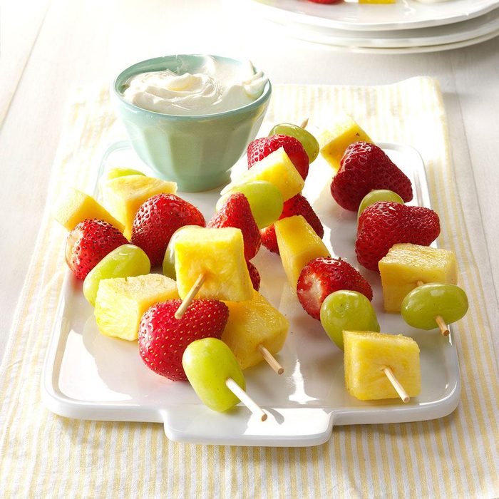 Fruit Kabobs with Cream Cheese Dip Recipe: How to Make It