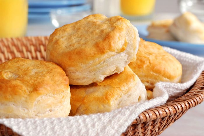 basket of freshly baked southern biscuits