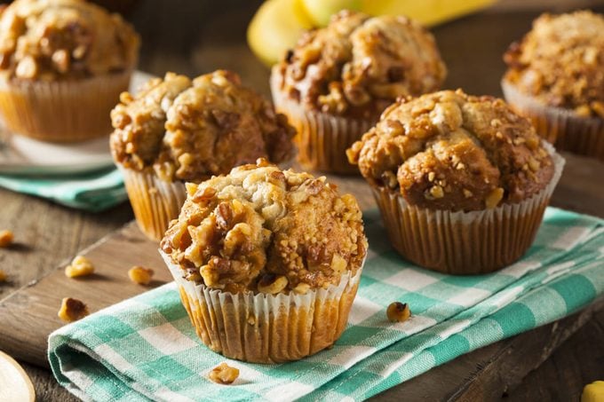 Homemade Banana Nut Muffins Ready to Eat