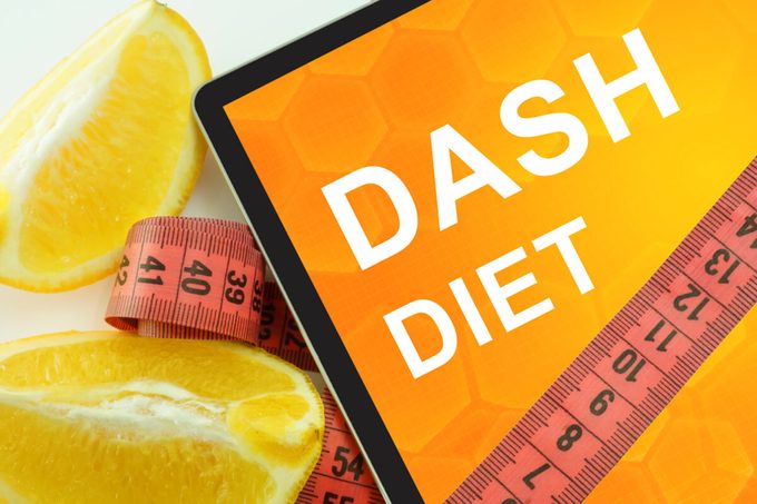 Dash diet on tablet.