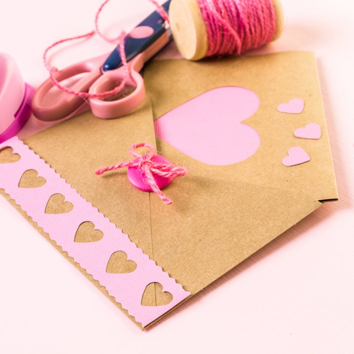 Hand crafted Valentines Day card from recycled paper.; Shutterstock ID 366006002