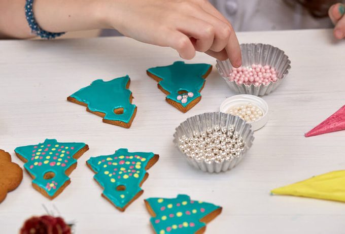 Christmas Treats. Handmade cookie; sprinkes; cupcake liners