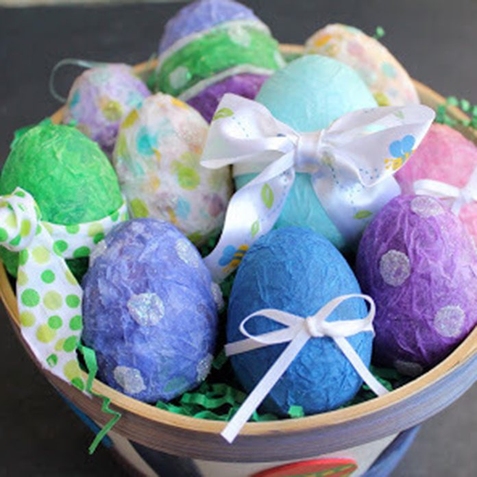 Papier-mâché Easter eggs