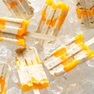 Peach Crisp Parfait Popsicles