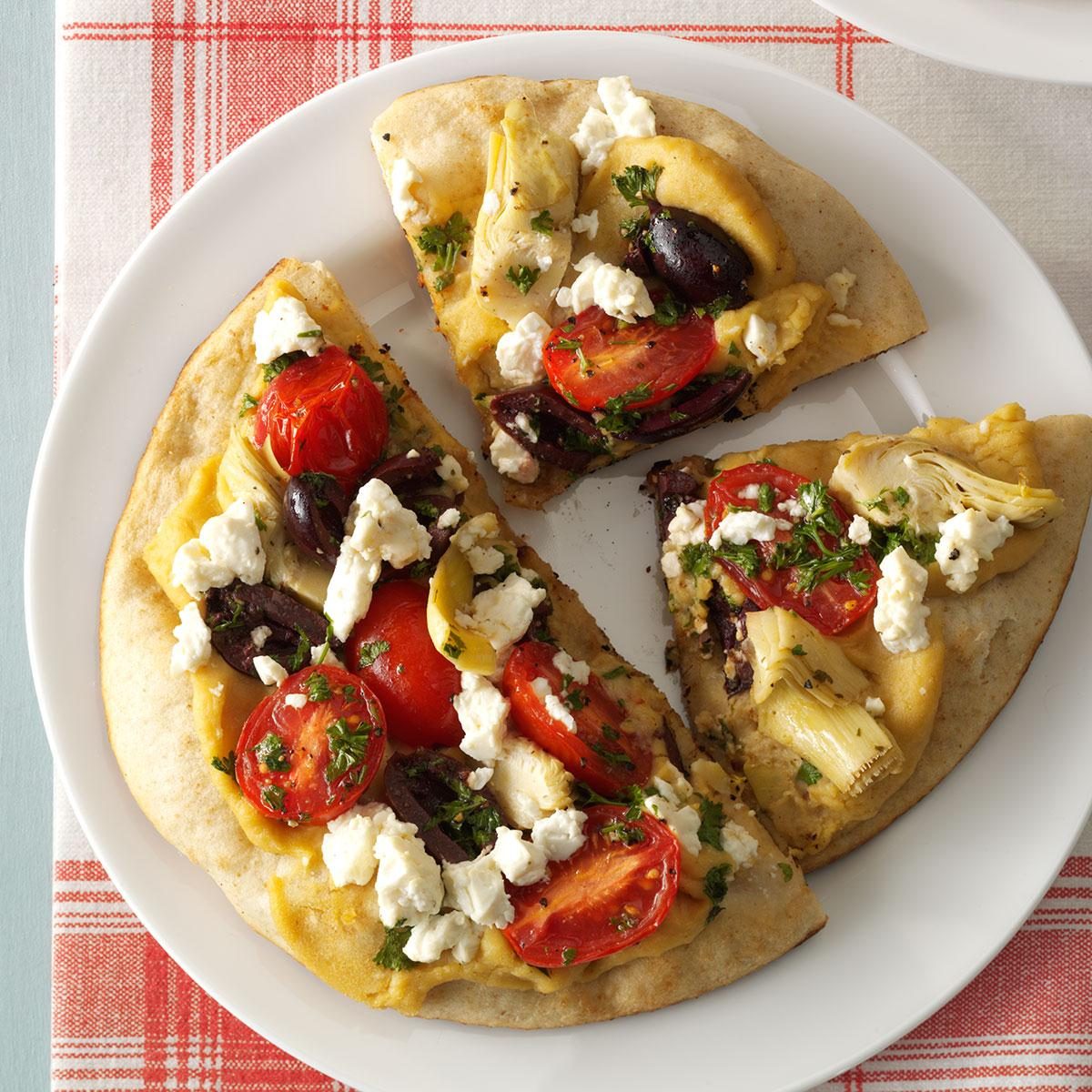 Grilled Greek Pita Pizzas Recipe | Taste of Home