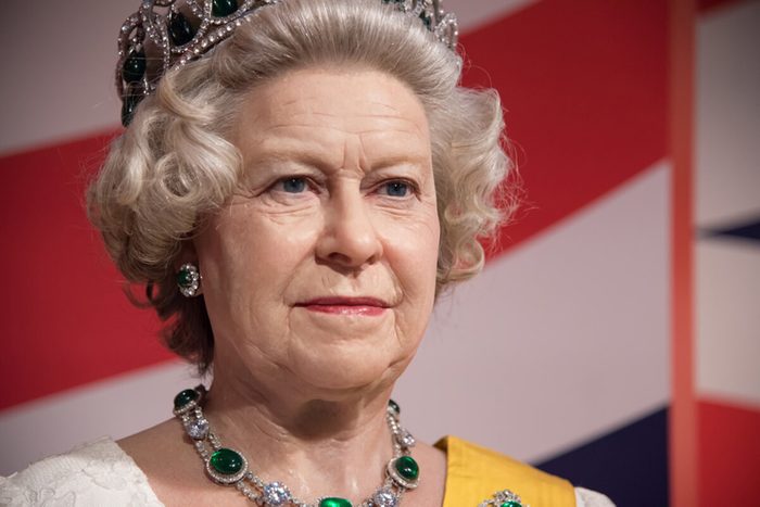 BANGKOK - OCT 28: A waxwork of Her Majesty Queen Elizabeth II on display at Madame Tussauds on October 28, 2015 in Thailand. Madame Tussauds' newest branch hosts waxworks of numerous celebrities