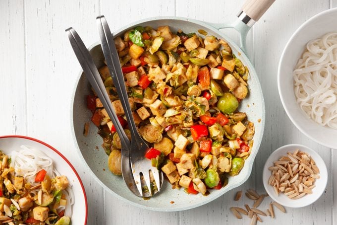 Tofu Stir Fry With Brussels Sprouts