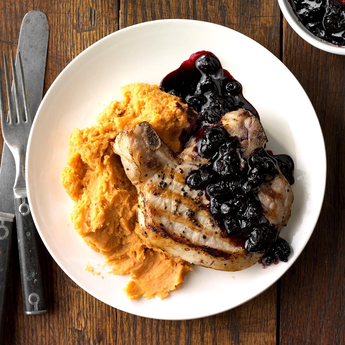 Runner-Up: Blueberry Chops with Cinnamon Sweet Potatoes
