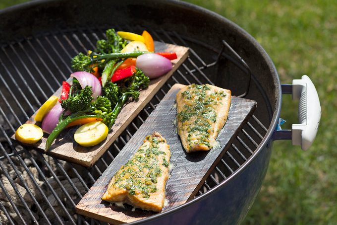 Cedar plank grilling