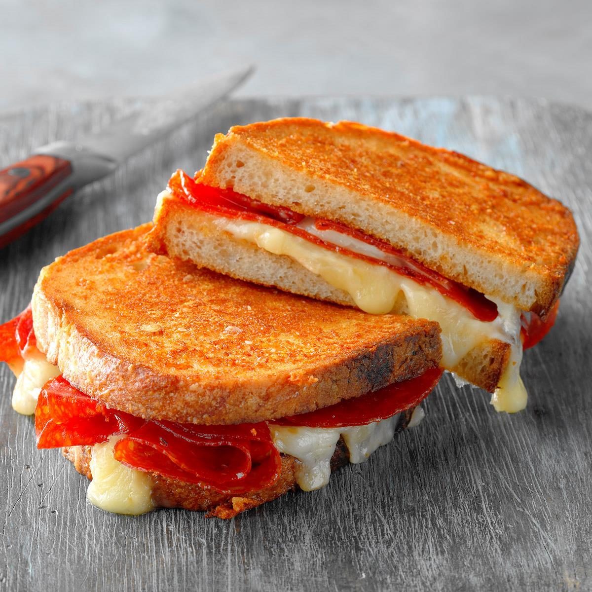 Grilled Cheese and Pepperoni Sandwich Recipe: How to Make It | Taste of ...