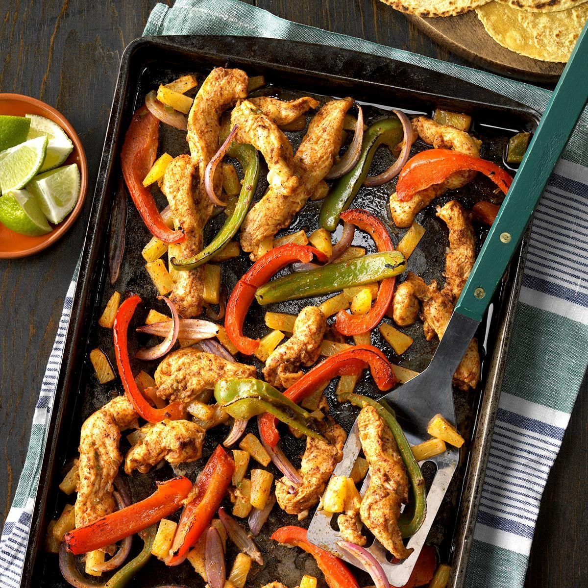 Runner-Up: Sheet-Pan Pineapple Chicken Fajitas