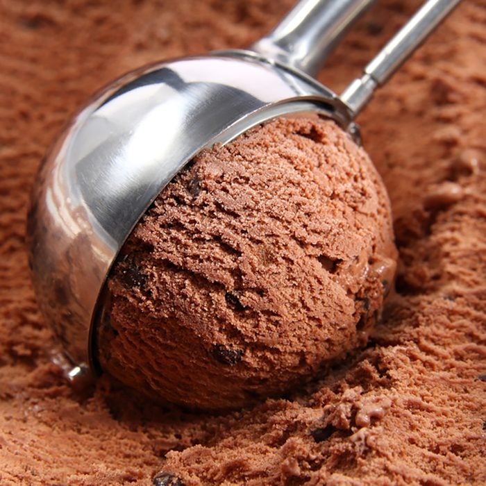 Chocolate ice cream scoop