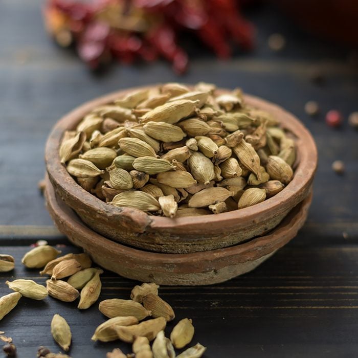 Raw Organic Cardamom Pods Ready to Use - ancient ayurveda medicine and tasty spice; Shutterstock ID 551261716; Job (TFH, TOH, RD, BNB, CWM, CM): Taste of Home