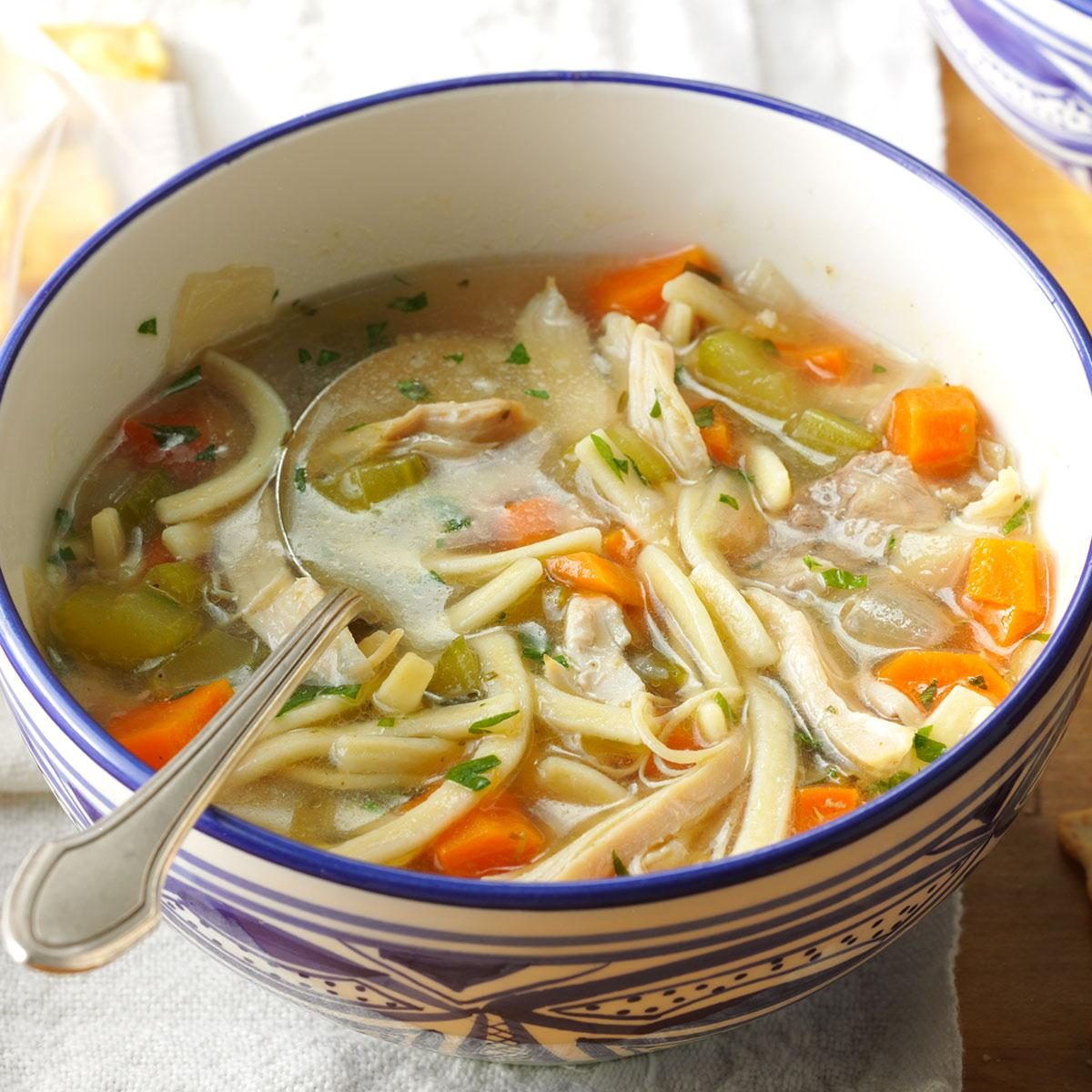 homemade chicken breast noodle soup