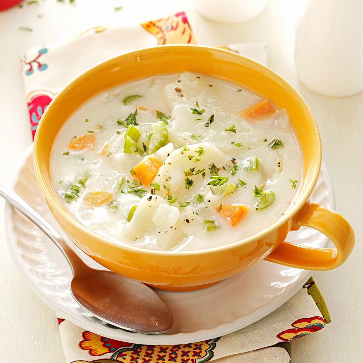 potato soup with alfredo sauce