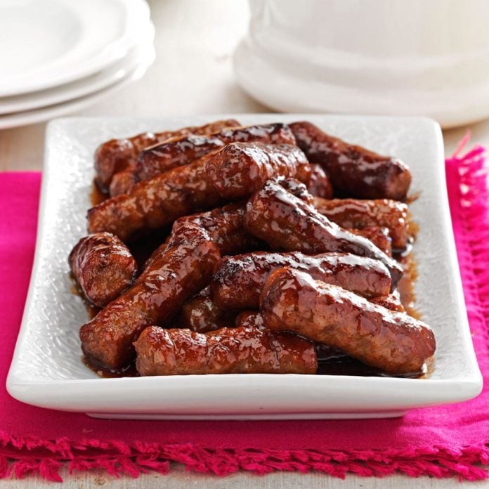 maple-glazed sausages