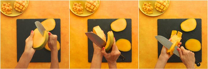 How To Cut A Mango Collage 2