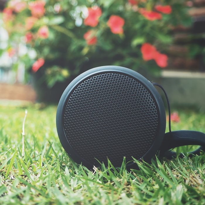 Bluetooth speaker in the garden