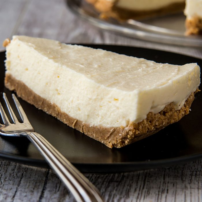 Homemade New York Cheesecake with fork