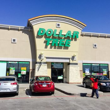 Customers enter Dollar Tree