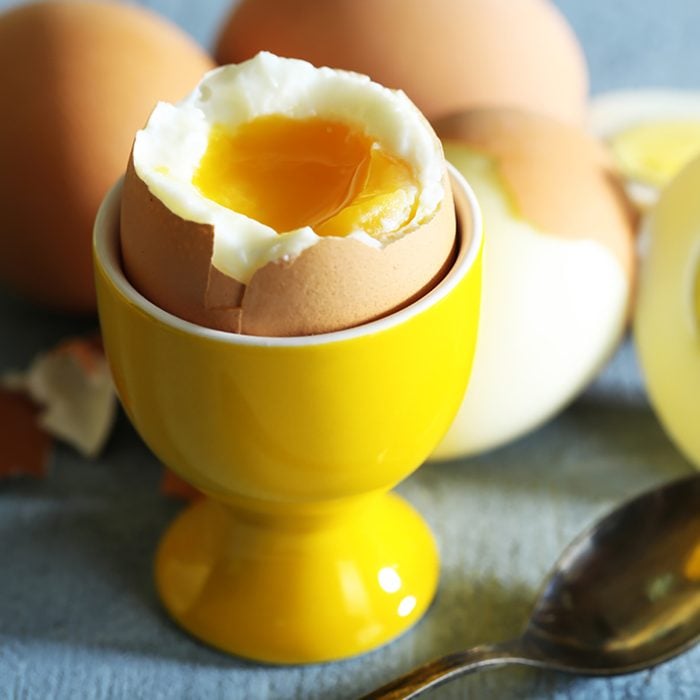 Boiled eggs on color wooden background; Shutterstock ID 184219730; Job (TFH, TOH, RD, BNB, CWM, CM): Taste of Home