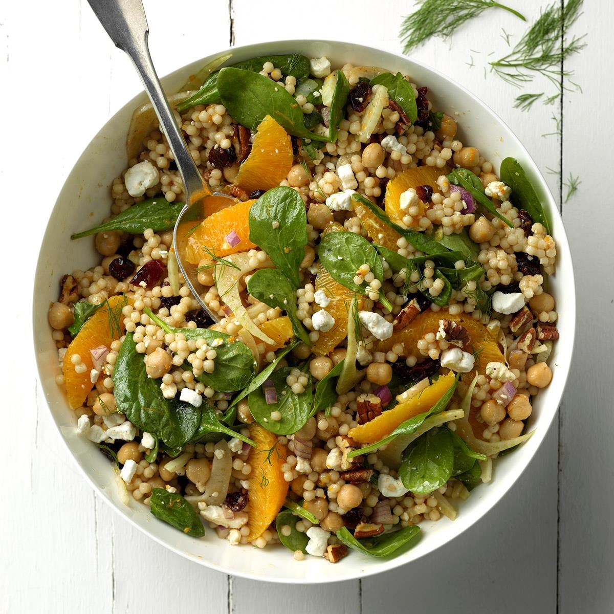 Cran-Orange Couscous & Spinach Salad