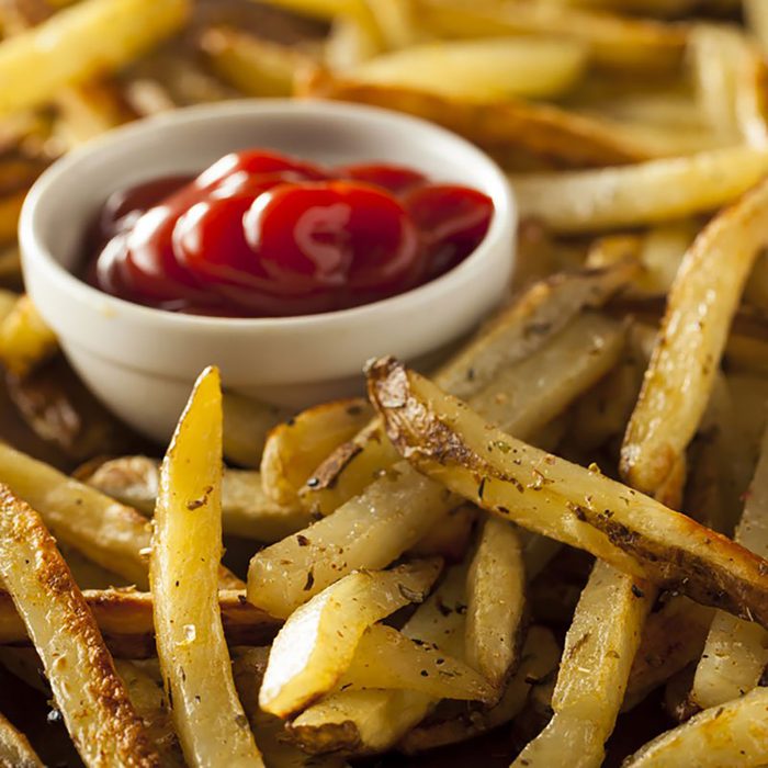 french fries and ketchup