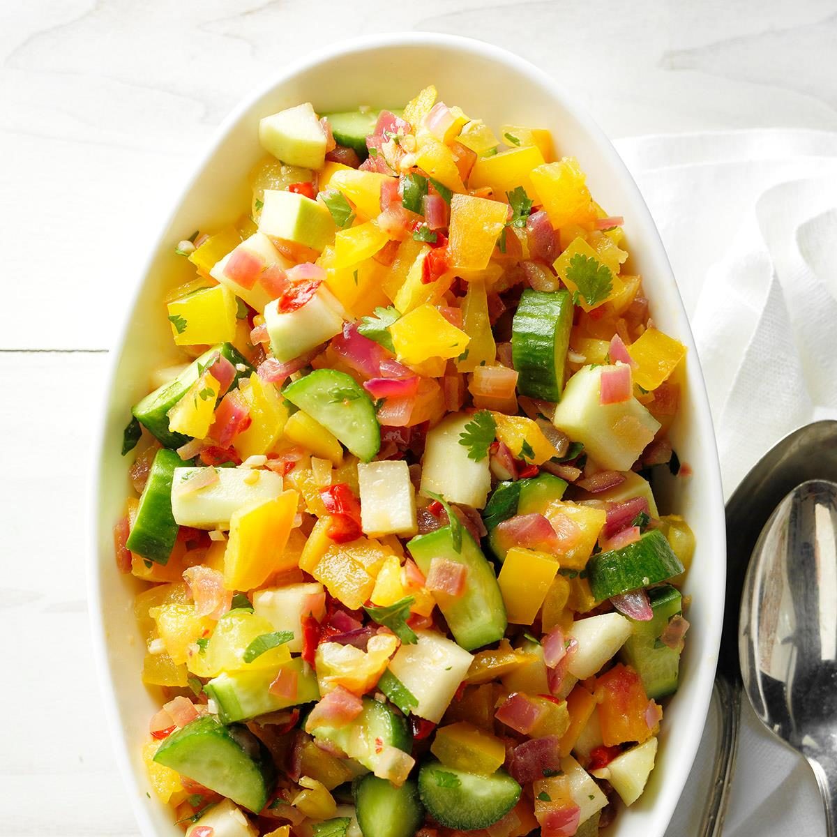 Kohlrabi, Cucumber and Tomato Salad Recipe | Taste of Home