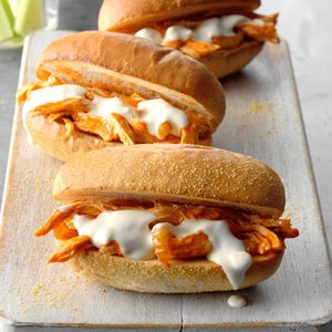 Shredded Buffalo Chicken Sandwiches