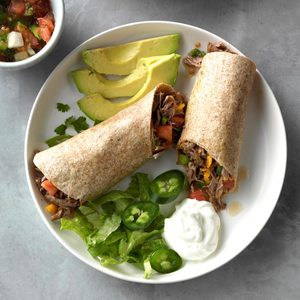 Slow-Cooked Beef Burritos with Green Chiles