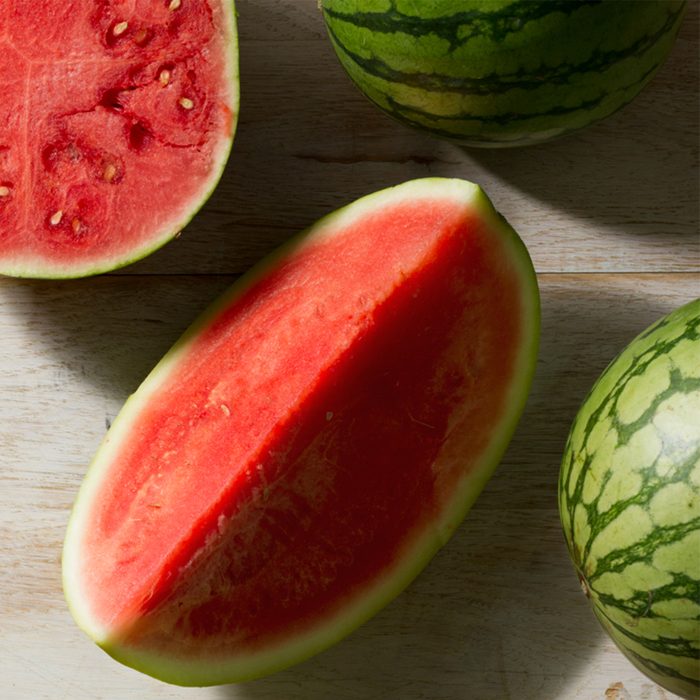 Watermelon cut via Taste of Home