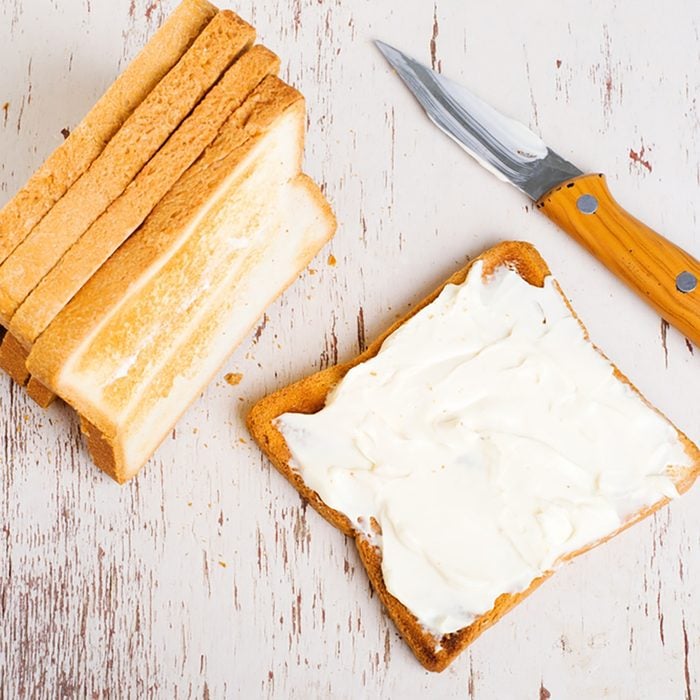 fresh toast with cream cheese