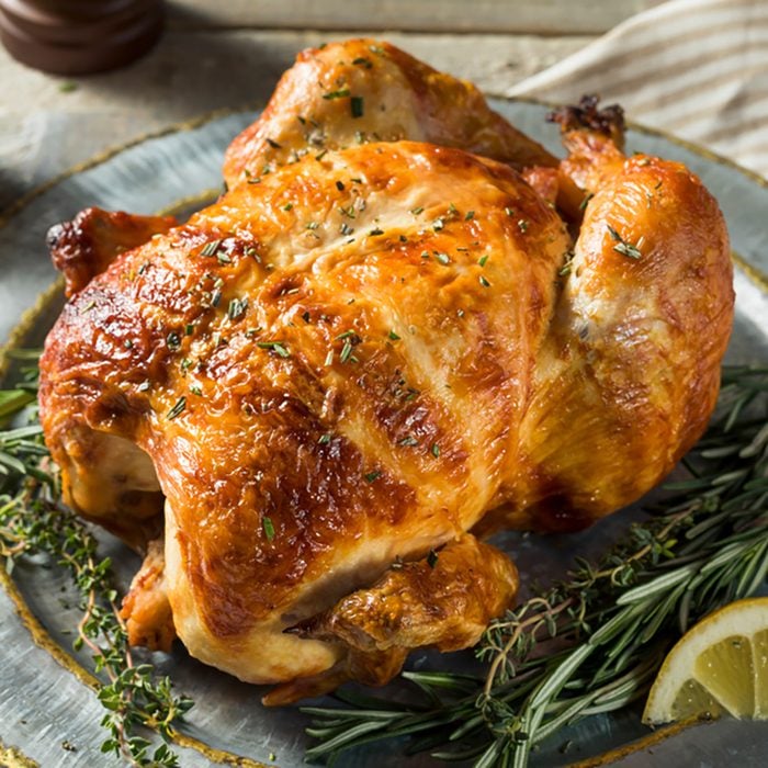Homemade Rotisserie Chicken with Herbs and Lemons