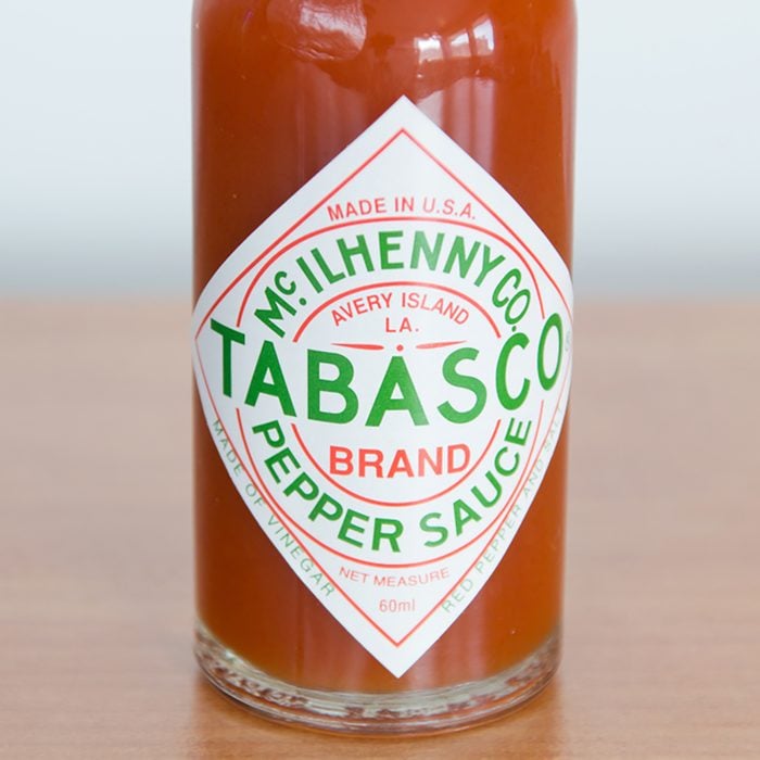 Pruszcz Gdanski, Poland - April 7, 2018: Close-up for Tabasco logo on bottle. Tabasco sauce is hot sauce made from tabasco peppers, vinegar and salt.; Shutterstock ID 1073380484; Job (TFH, TOH, RD, BNB, CWM, CM): Taste of Home